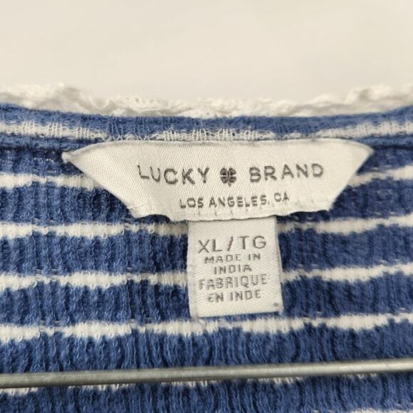 Lucky Brand Blue Striped Long Sleeve Top Womens Size Extra Large XL - Picture 3 of 4